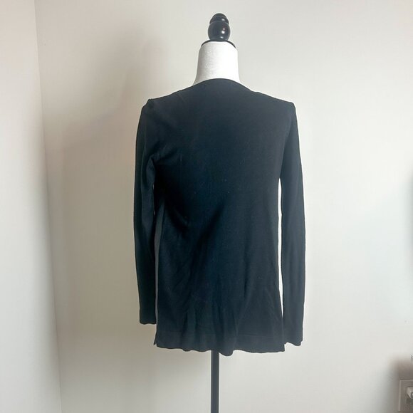 Zara Open Front Sweater with Faux Leather Detail – Size Small - Picture 3 of 3